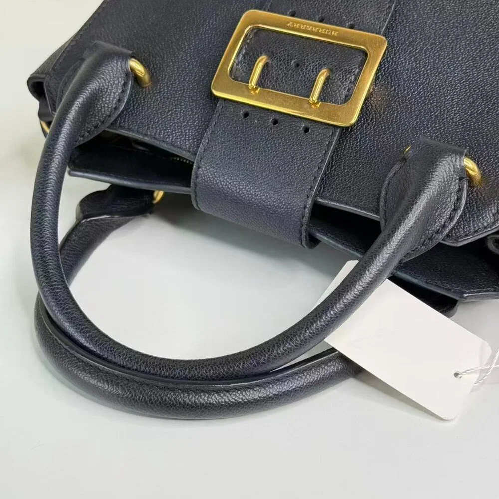 Burberry Black Leather Buckle Shoulder Bag Crossbody with Gold Tone Hardware - Picture 7 of 10